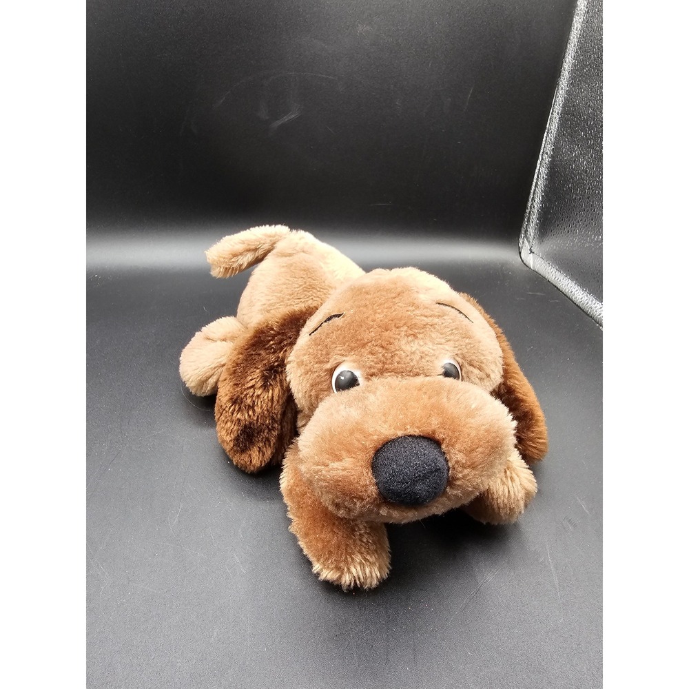 Vintage 1973 Dakin Plush Brown Floppy Puppy Dog Stuffed Animal Bean Bag Toy